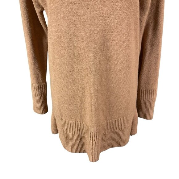 Moth Tan Mock Neck Pullover Sweater Long Sleeve Ribbed Hem Soft Knit XS - Picture 3 of 8